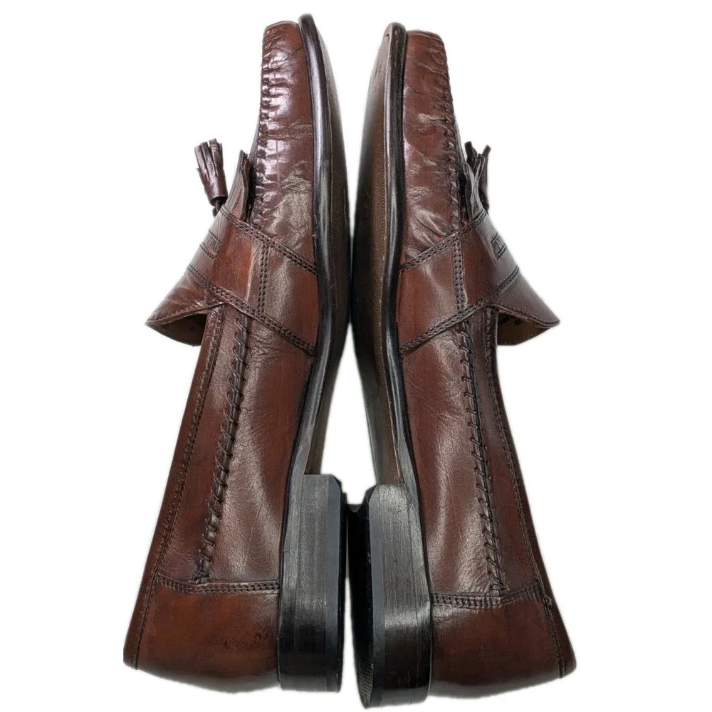 Bostonian Classic Leather Loafer Brown Slip On Men's Size 12M Shoes Flats Dress‎
